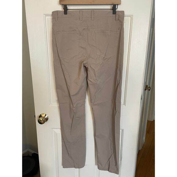 Johnnie-O Prep-formance Mens Golf Pants Size 33x34 Beige Straight Chino Solid - Picture 2 of 12